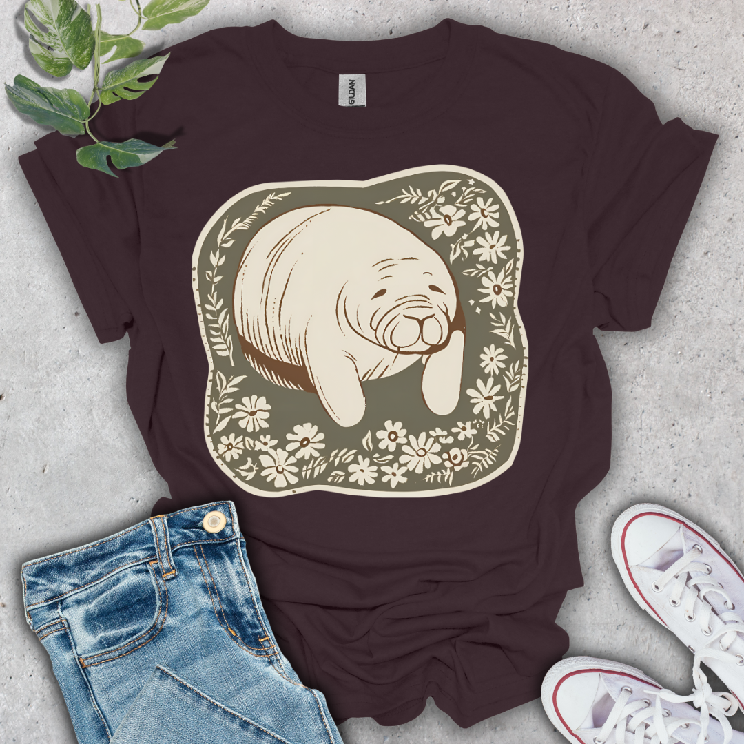 Floral Manatee T-Shirt