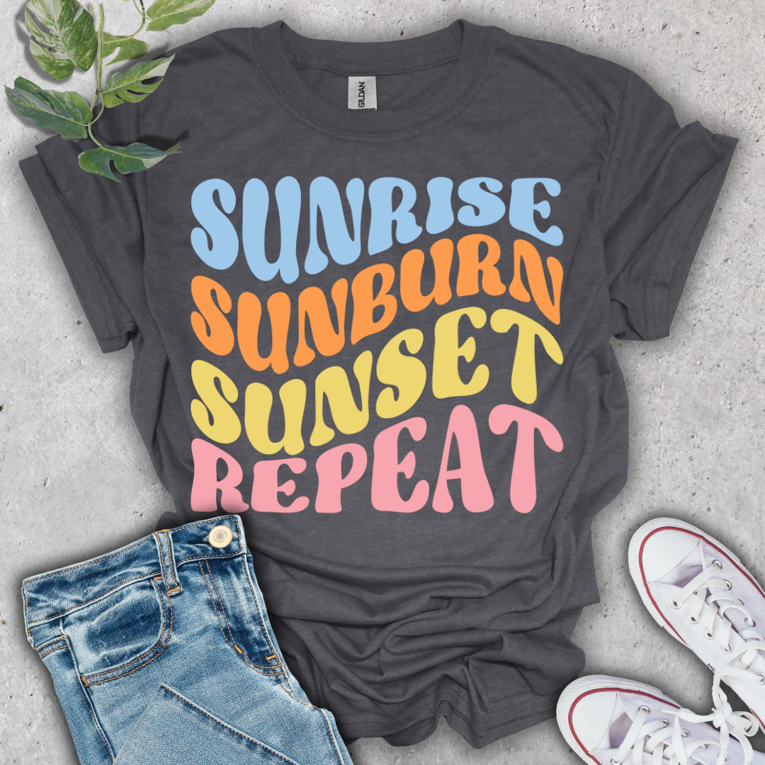 Sunrise, Sunburn, Sunset, Repeat T-Shirt