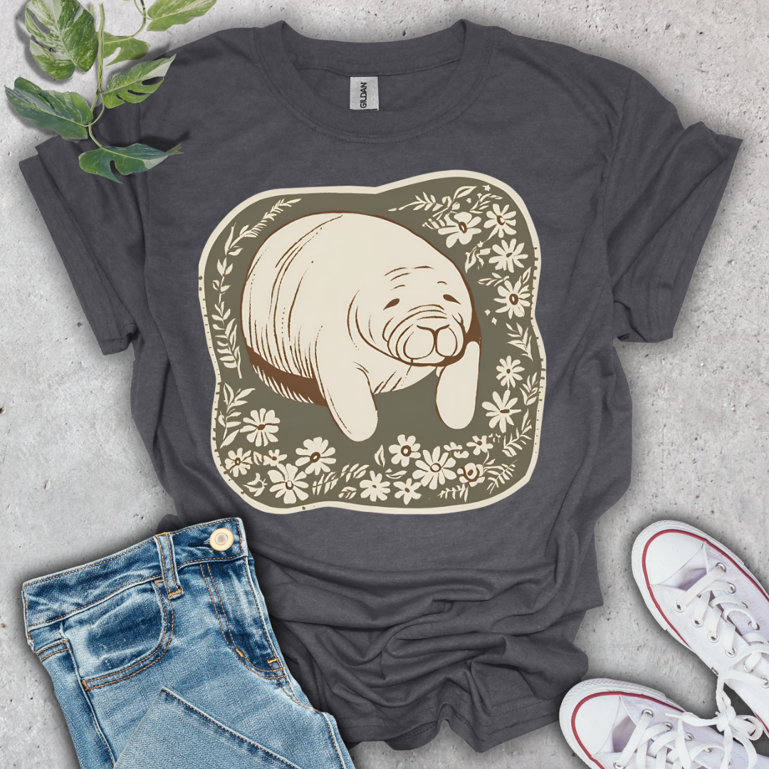 Floral Manatee T-Shirt