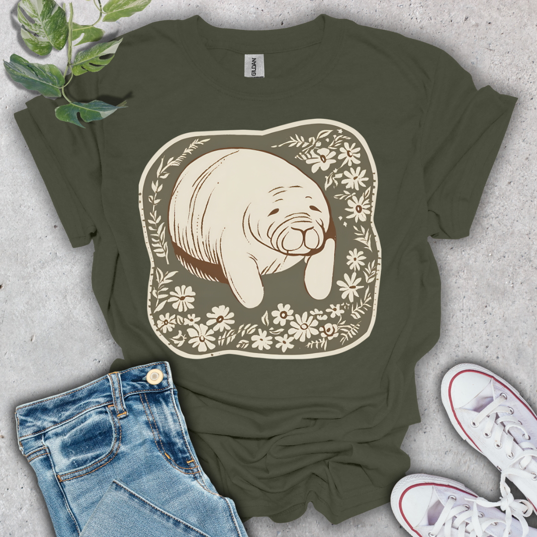 Floral Manatee T-Shirt