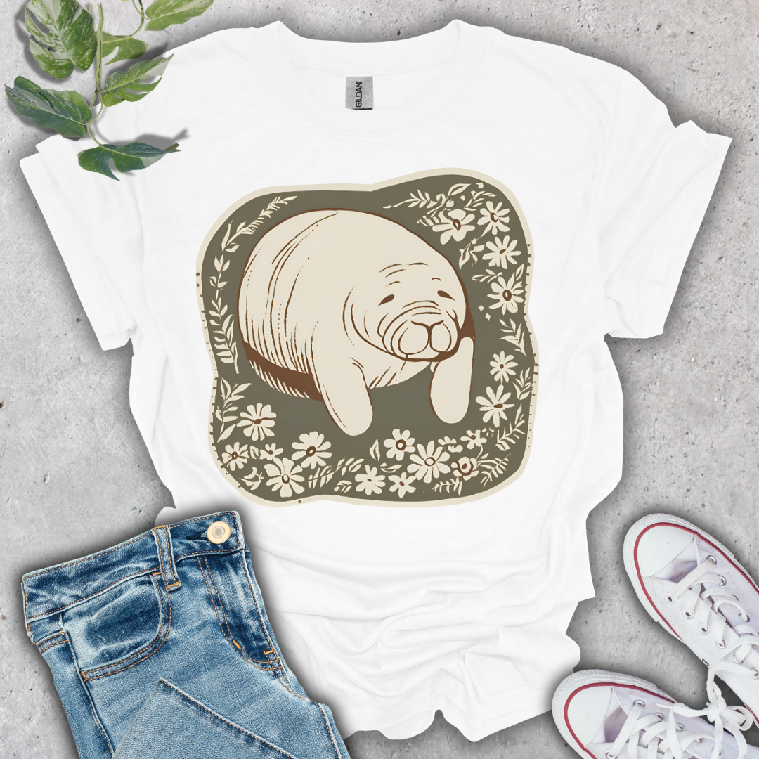 Floral Manatee T-Shirt