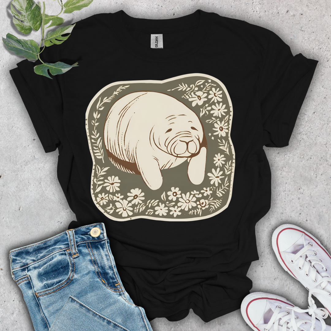 Floral Manatee T-Shirt