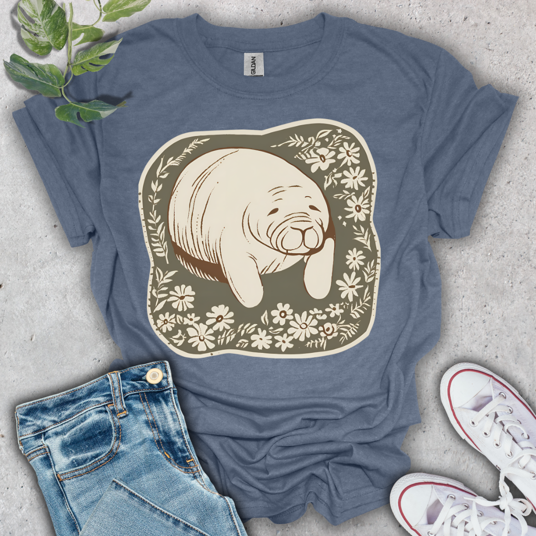 Floral Manatee T-Shirt
