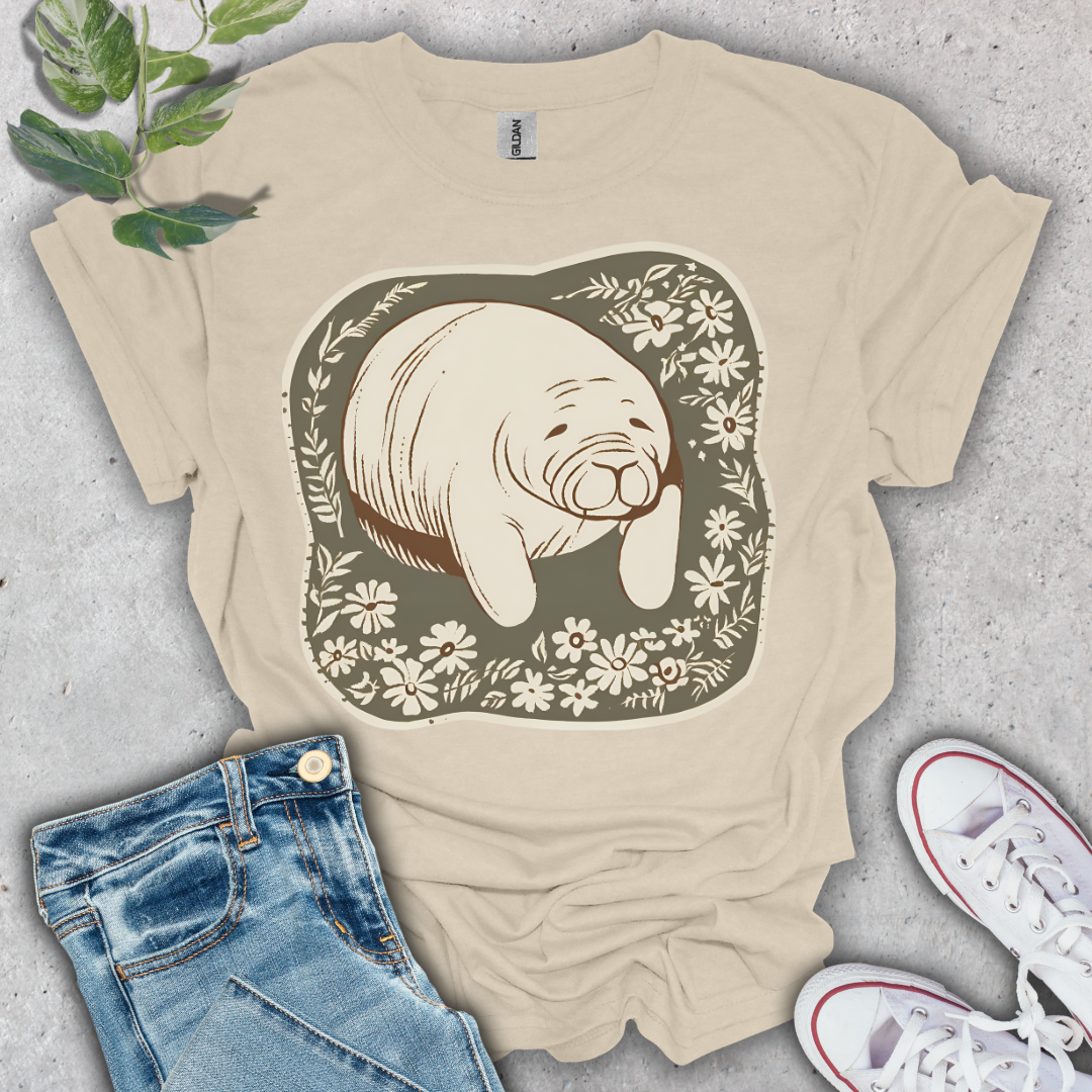 Floral Manatee T-Shirt