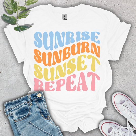 Sunrise, Sunburn, Sunset, Repeat T-Shirt